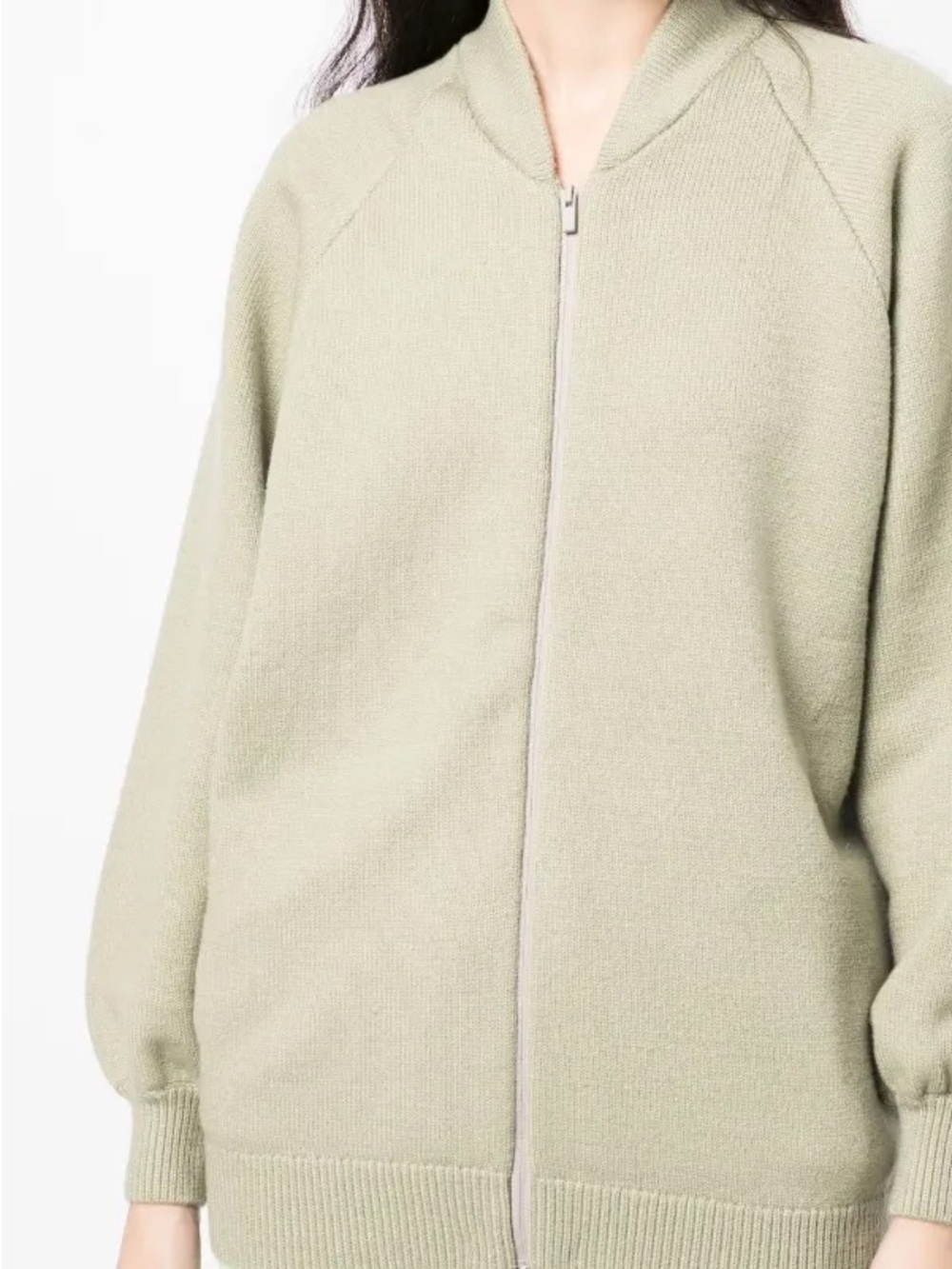 Fear of God Essentials Women’s Zip Up Knit Jacket Wheat Oversized M NWOT - Picture 11 of 12